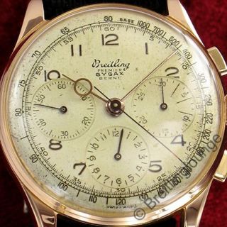 Breitling Gygax Chronograph 734 Rot Gold 18 Kt Premier Tricompax