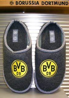 Borussia Dortmund BVB Filzpantoffel Pantoffel Hausschuhe Emblem versch