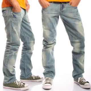 Herren Jeans Slim Denim Used Look Street Wear Vintage
