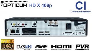 HD TV Sat Receiver Opticum X 406p Full HDTV 1080p USB PVR LAN Digital