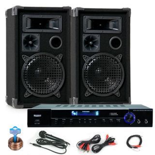 600W Karaoke Musikanlage Partyanlage PA Boxen Lautsprecher Verstärker