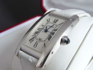 Cartier Americaine 750 Weißgold Damen Armbanduhr Uhr Nr. 4534