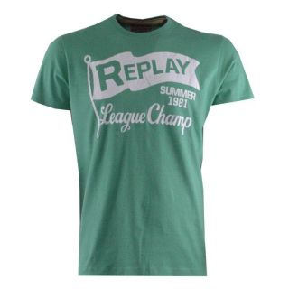 Replay Herren Rundhals T Shirt M3020 weiß, blau, grau, grün