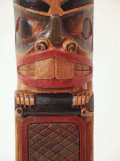 Totem Marterpfahl Holz Indianer Totempfahl Adler 100cm