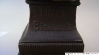 Alte originale Bronzebüste Fürst Bismarck signiert Gladenbeck