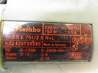 METABO BOHRMASCHINE SBE 751/2 R+L Schleifbock Kreissäge
