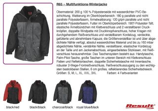 R65 Multifunktions Winterjacke Jacke Jacket Winter Herren Result PVC