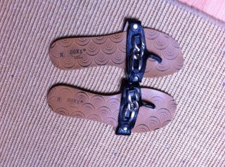 Flip Flop Zehentrenner Schuhe Sandalen 38 schwarz Leder Sommer