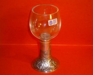 Weinglas Römer Glas mit Zinnsockel Röders Kristall Zinn