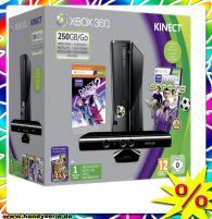 Xbox 360 Slim 250GB + Kinect + Dance Central 2 +Kinect Sports +Kinect
