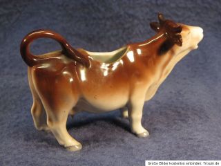 antike Kuh Andenken Porzellan Figur Tier Unterweissbach Milchgießer