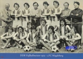 DDR Fußball Meister 1975 + BigCard #752 + Daten Fakten Fotos +