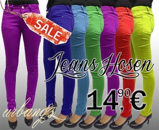 Damen Bunte Jeans Röhrenjeans Hose in Trendige Farben XS,S,M,L,XL,XXL