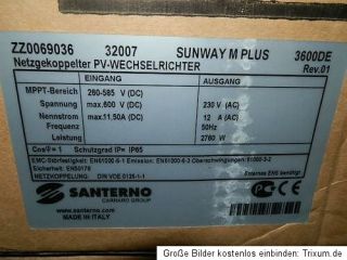 Santerno Solar Wechselrichter 3600 DE M Plus (wie SMA SMC Fronius