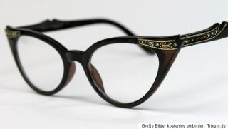 50er Jahre Cat Eye Brille Klarglas clear lens glasses nErD gReAsEr