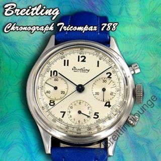 BREITLING Uhr Chronograph 788 Premier Tricompax aus 1943