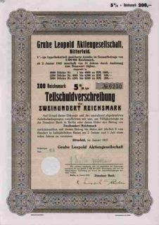 Grube Leopold 1937 Bitterfeld Holzweissig Goitzsche EXPO 200 RM Landau