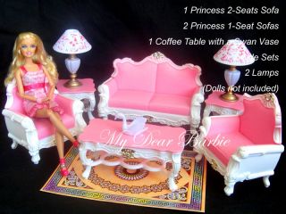 NEU Princess Furniture Sofa Set for Barbie, Lots L06