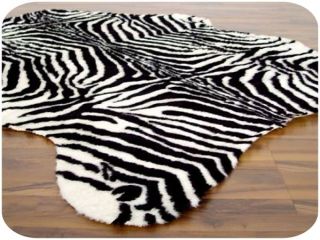 Zebrafell Zebra Fell Teppich schwarz weiß 110/150 cm