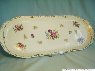Schöne Königskuchen Platte Porzellan mit Streublümchen Reichenbach