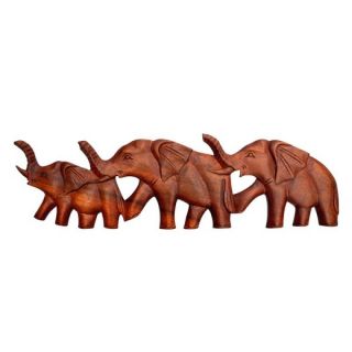 NEU Relief Wandschmuck Holz Tiere *drei Elefanten 50 x 15