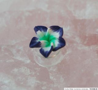 Hibiskus dunkel lila weiß grün Tunnel/Plug 8 mm Hibiskus Blume Acryl