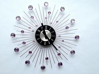 Schäfer XXL 50 cm Diamant Wanduhr Design Kristall Edelstahl Metall