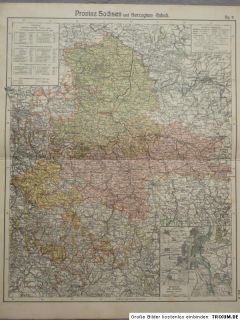 Landkarte Provinz Sachsen & Herzogtum Anhalt, 1912 Otto Herkt