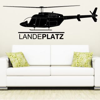 Wandtattoo Hubschrauber Landeplatz Aufkleber Wandbild