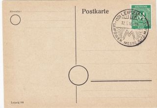 SBZ Brief  Blanco Karte   Sonderstempel Leipziger Messe 1946