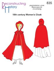 Schnittmuster RH 835 18th Century Womens Cloak Damenumhang 18. Jh
