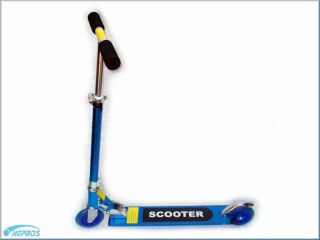 Alu Scooter Cityroller mit 125mm Blinkrädern + Tasche 100kg Blau