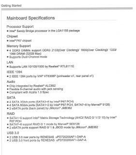 MSI MS 7681 P 67 VER. 3.2 Mainboard Motherboard Gigabit LAN LGA1155
