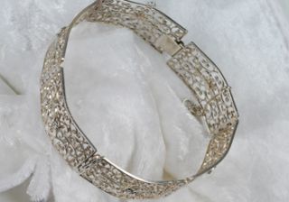 Schönes filigranes Jugendstil Armband Silber 835