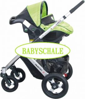 Kombi Kinderwagen+Babyschale AUSTIN 4 grün 4 in1+isofix