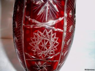 Vase   Rubinglas handgeschliffen