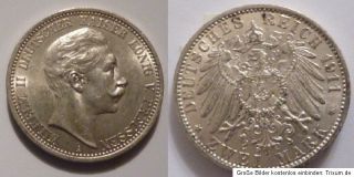 Kaiserreich * Preussen * Wilhelm II. * 2 Mark * 1911 A * Silber