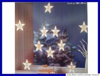 Lichtervorhang Stern Lichterkette f. Fenster Weihnachten Sterne B Ware