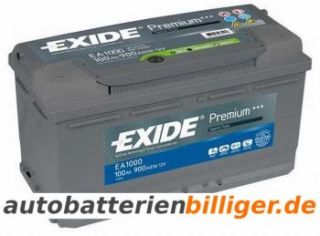 Exide Premium Superior Power EA1000 100Ah Autobatterie 90Ah 95Ah