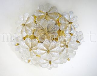 of 3) Small Crystal Floral Flush Mount PALME CHANDELIER Germany