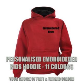 Personalised Embroidered Boys Girls Hoodie Premium Heavyweight ADD
