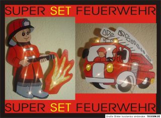 Wandlampe BIG Feuerwehr Feuerwehrauto groß Feuerwehrman Kinderzimmer