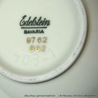 Edelstein Bavaria  Golddekor Vase  Art Deco um 1940  H 14,5 cm