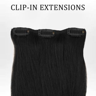 Clip in Extensions mit 3 Clips, 40cm Echthaar zur Haarverlängerung