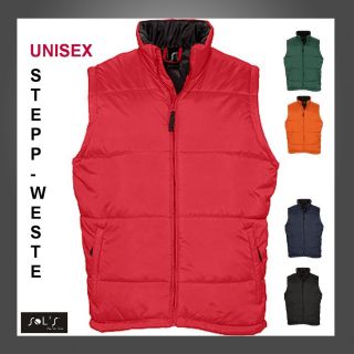 UNISEX Steppweste Gr.S M L XL 2XL 3XL schwarz rot navy grün orange