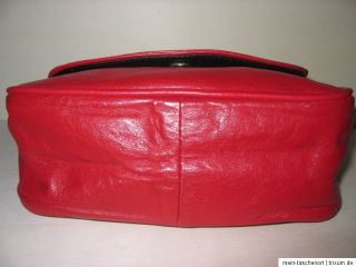 Tasche Rot Red Vintage Messenger Crossbody Bag Bolso Leder look Boho