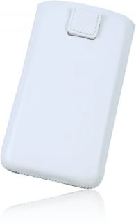 Premium Echt Leder Handy Tasche weiß für HTC Sensation XL Etui Case