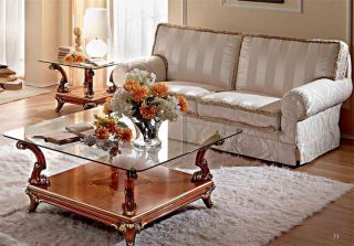Luxus Sofa 3 Sitzer Furnier Massiv Klassische Italienische Stilmöbel