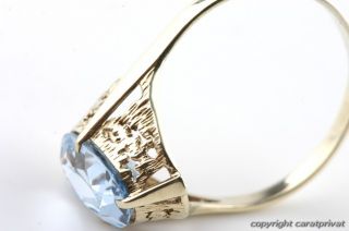 Gold Ring 585 mit blauem Stein Goldschmuck Damenring
