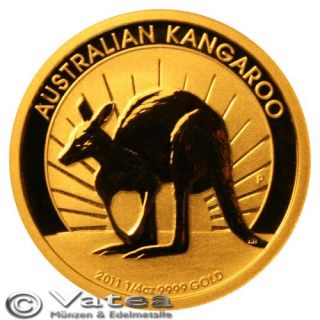 Australien 25 AUD Känguru Nugget 2011 1/4 Unze Gold
